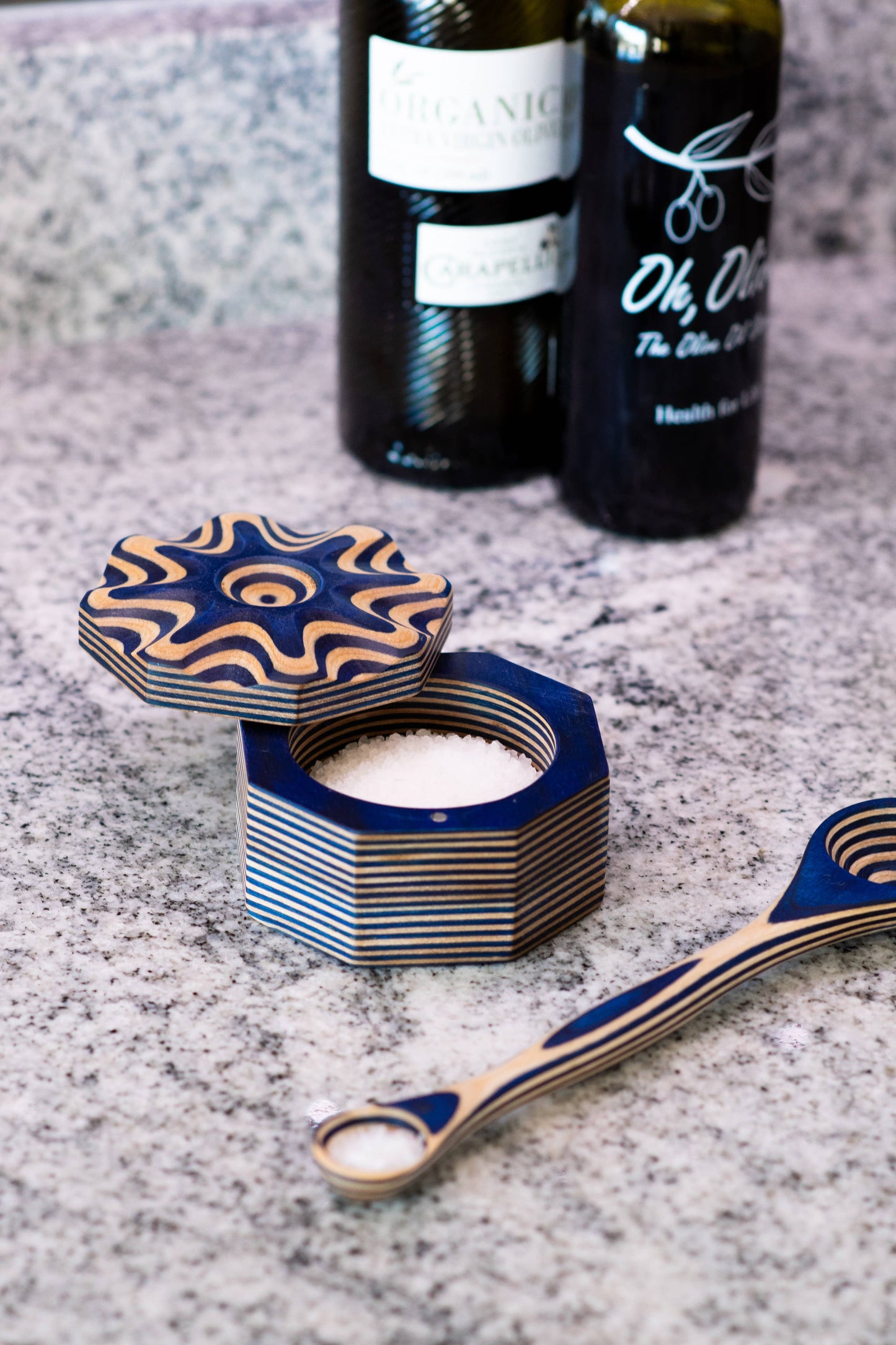 3.5" x 2" Blue Pakka Salt Cellar