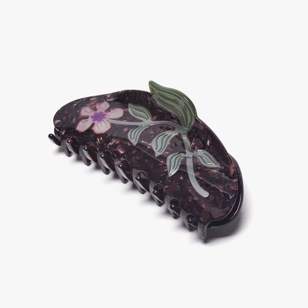 Purple Henbane Flower Large Women's Hair Claw
