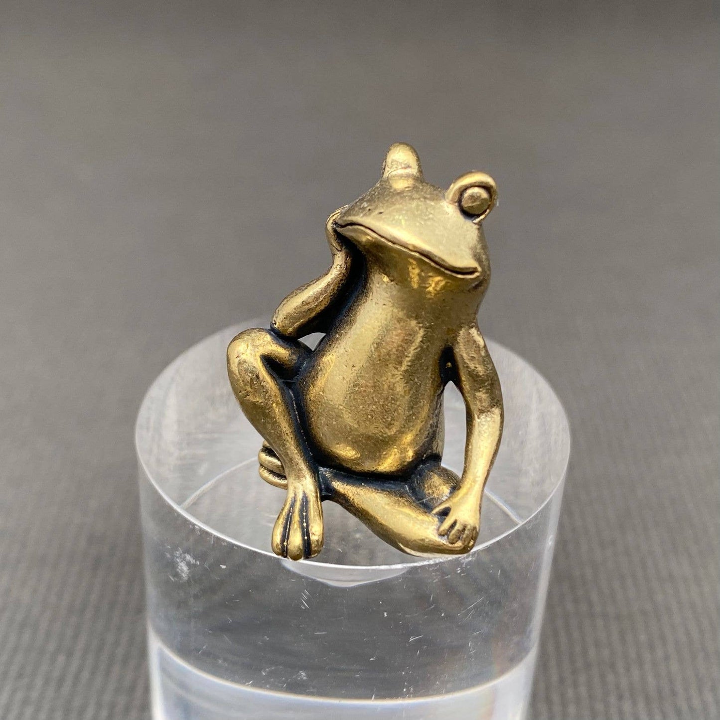Brass Sitting Frog Crafts Desktop Ornaments Decoration