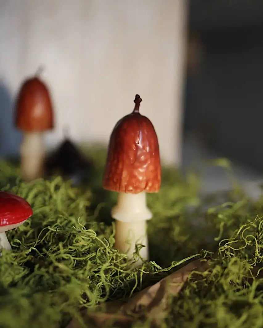 Handmade Mushroom Beeswax Candle — Umbrella Design