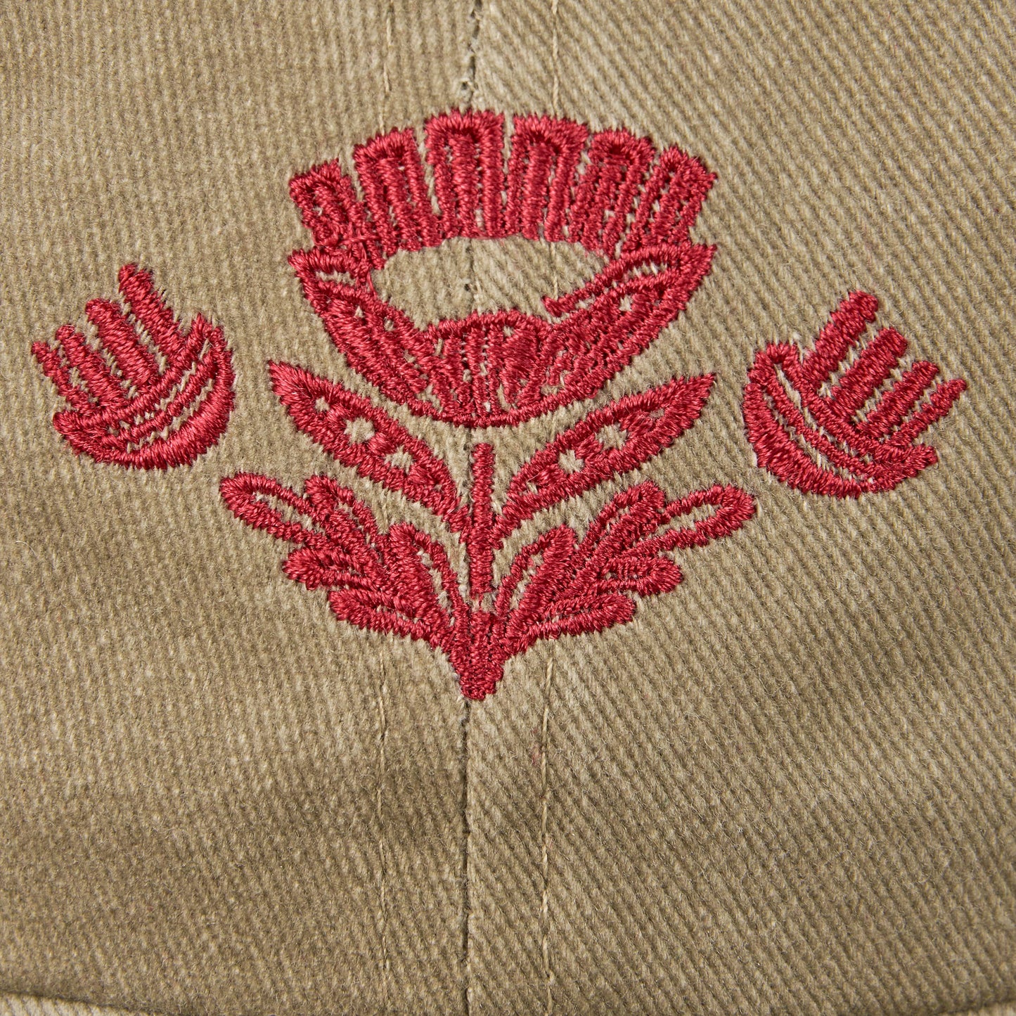 Red Folk Floral Baseball Cap