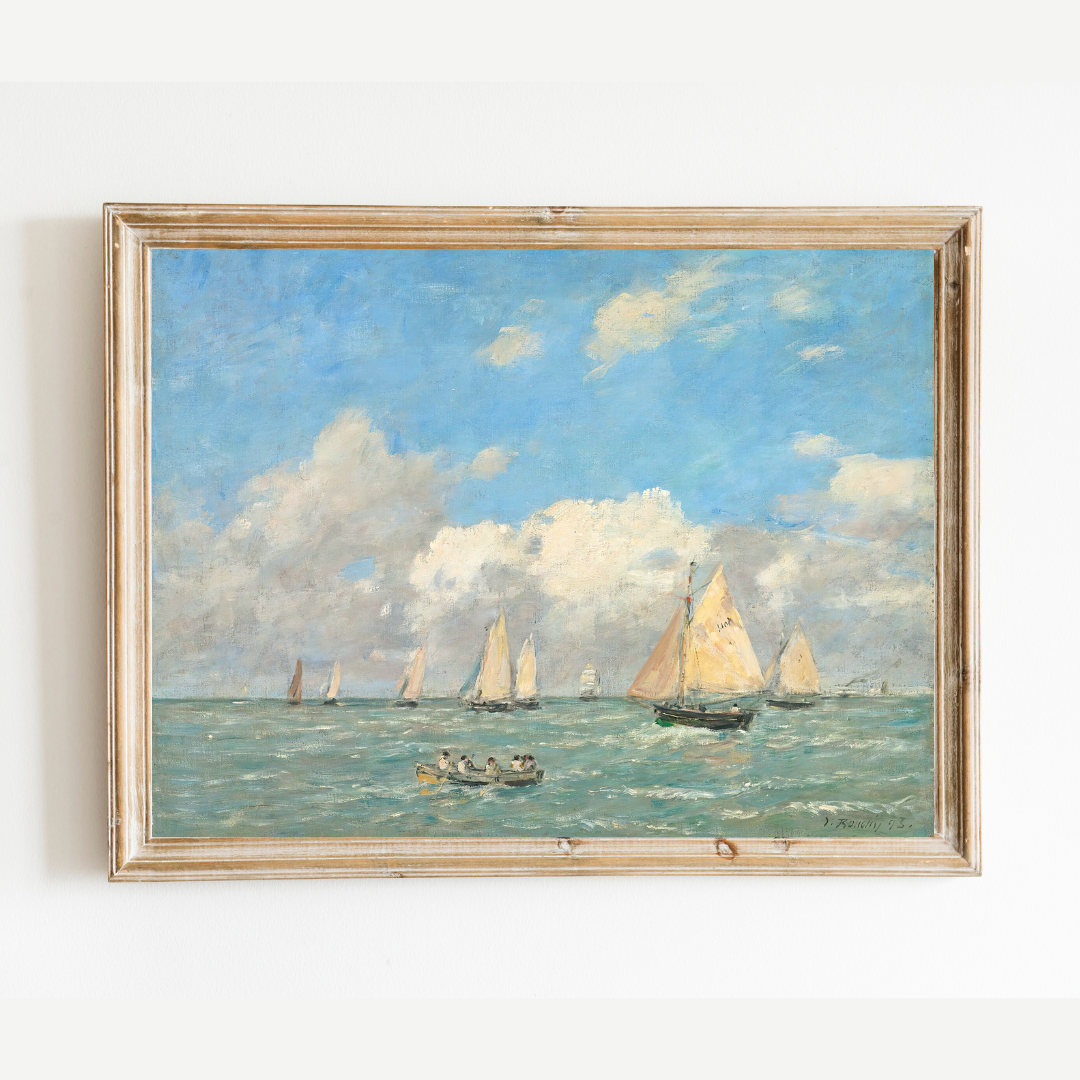 "La Sortie Des Barques À Trouville" by Eugène Boudin Print