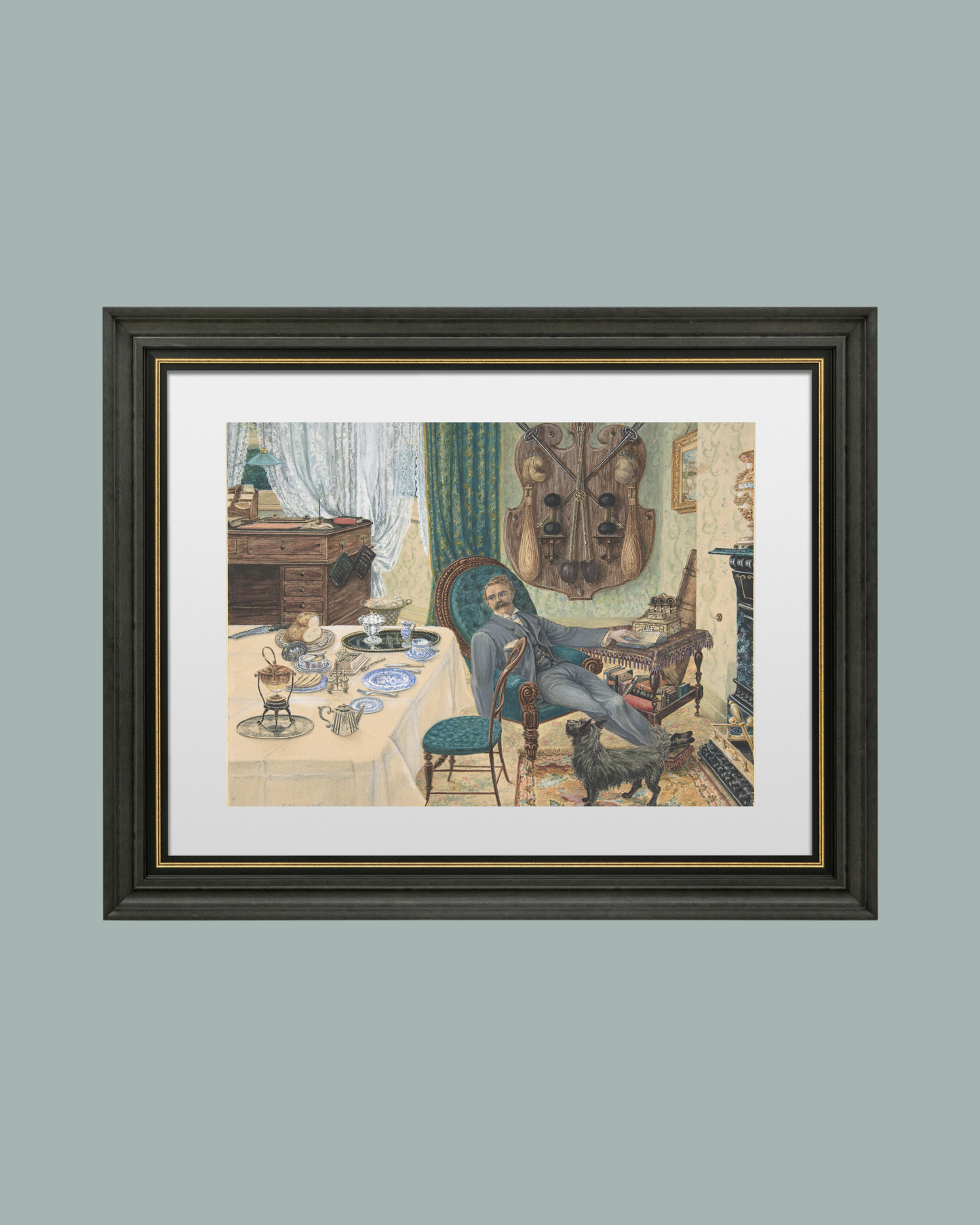The Sportman's Breakfast Antique Art Print
