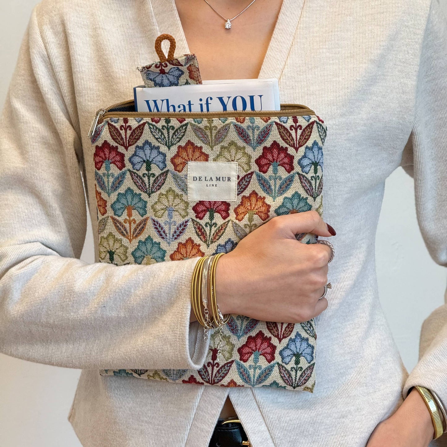Book Cover With Matching Bookmark in Flora