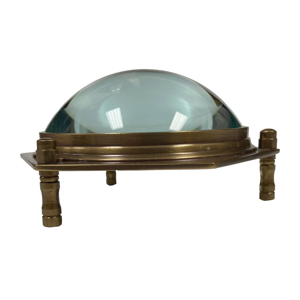 Antiqued Brass Hexagonal Dome Desk Magnifier | Stationery