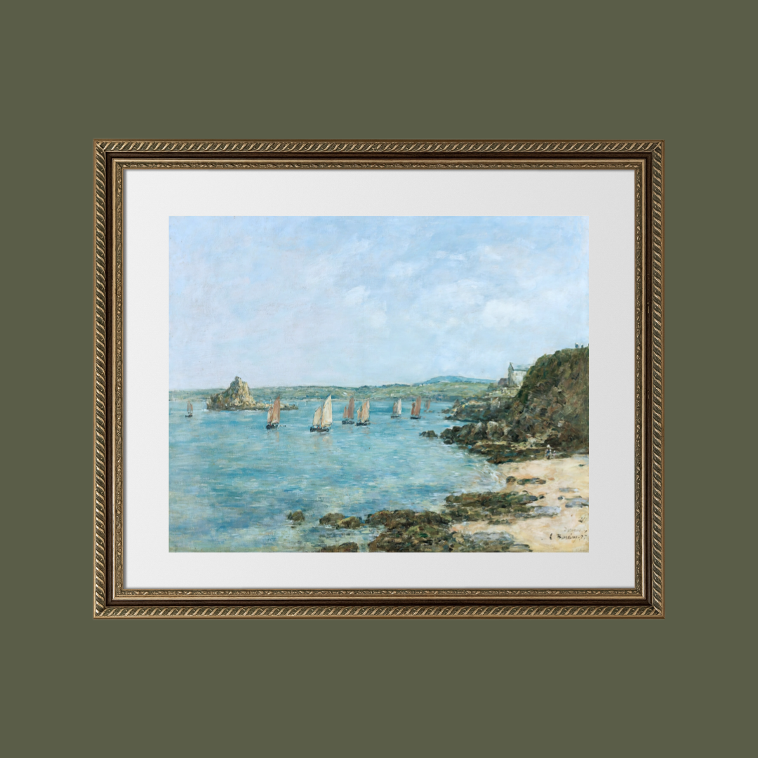 Fishing Boats Antique Art Print