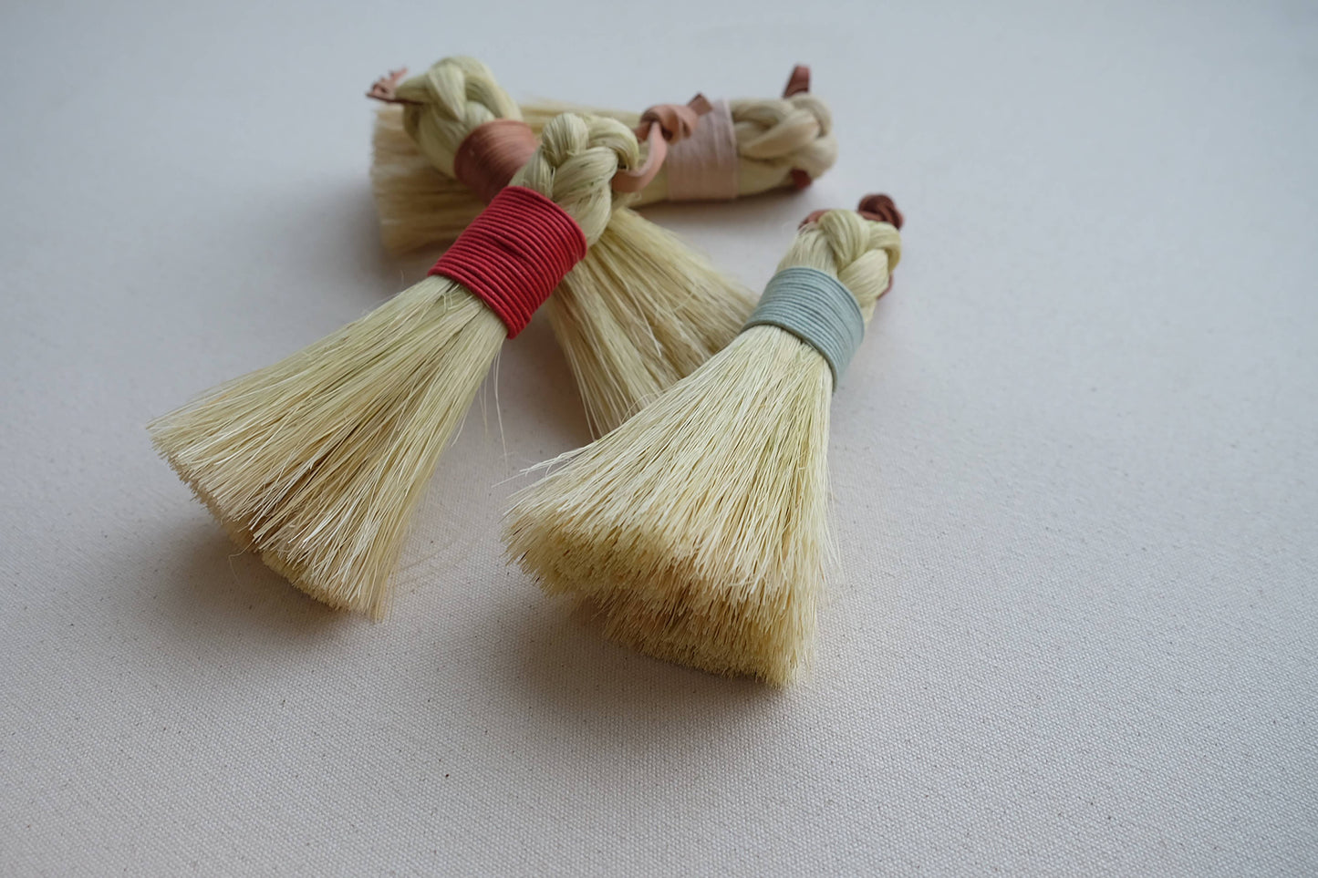 Round Whisk Table Broom | Handmade | Tampico | Minimal: Mint