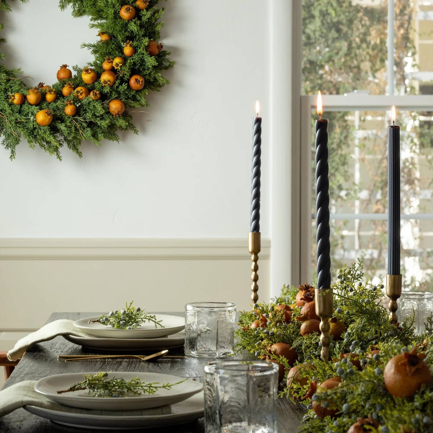 Dried Look Faux Pomegranate Branch  - 44"