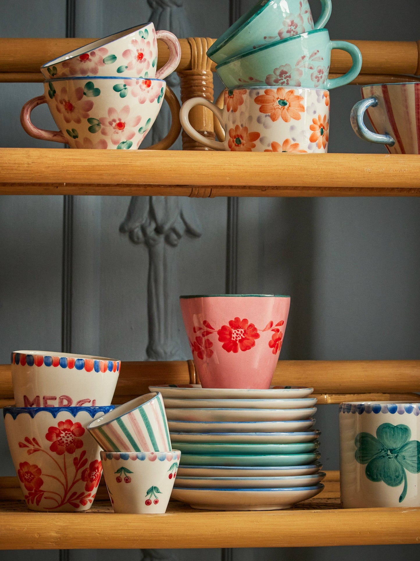 Hand Painted Cherries Cappuccino Mug