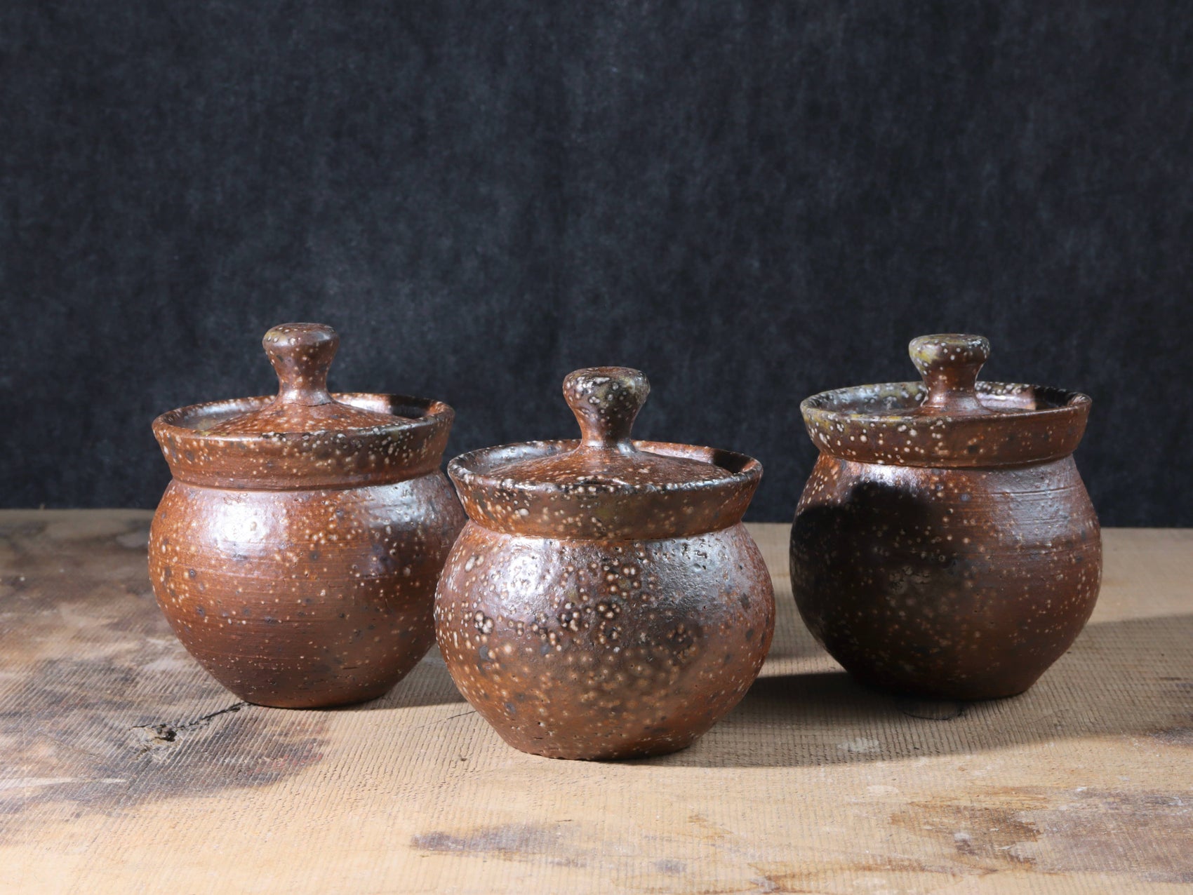 Soda Fired Jar round Seconds! Small superficial cracks