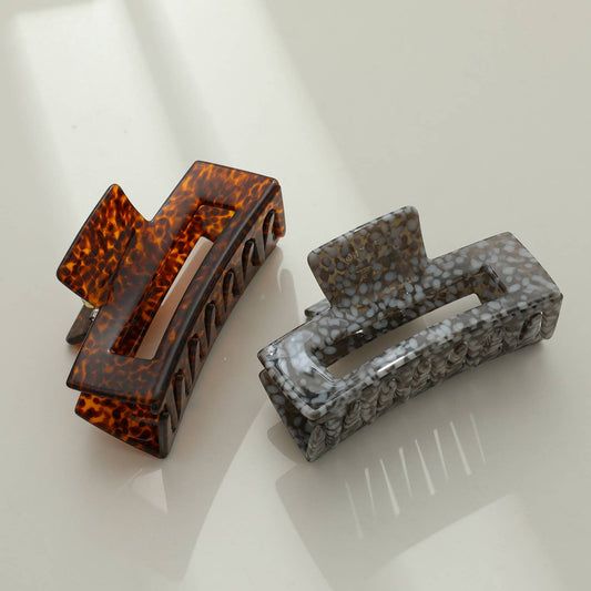 Luna Medium Vintage Stone | Classic Med Rectangle Claw Clip