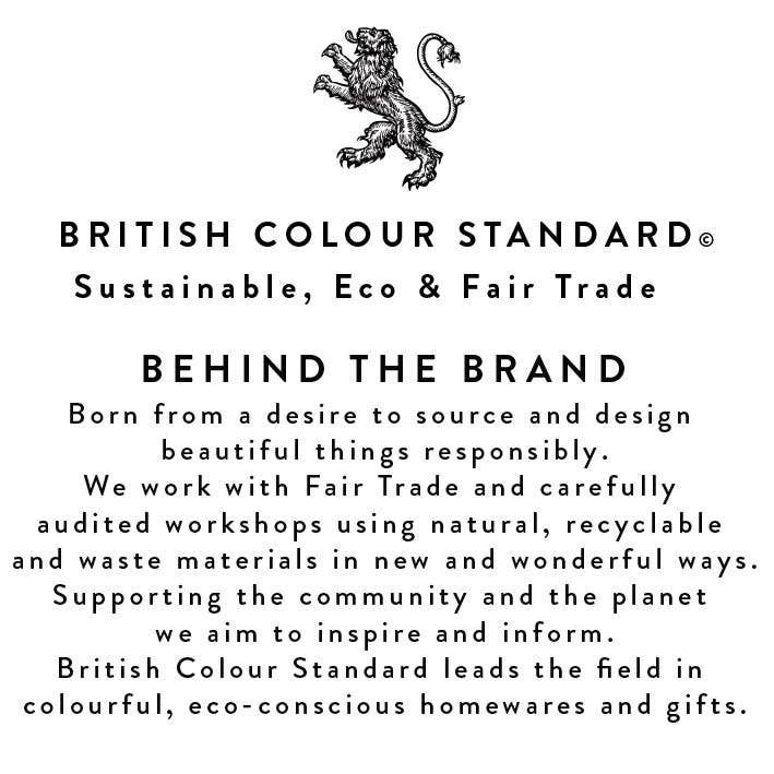 BRITISH COLOUR STANDARD - 25cm / 10'' H  - Striped  - Pompadour and Indigo Eco Dinner Candles, Gift Box of 4