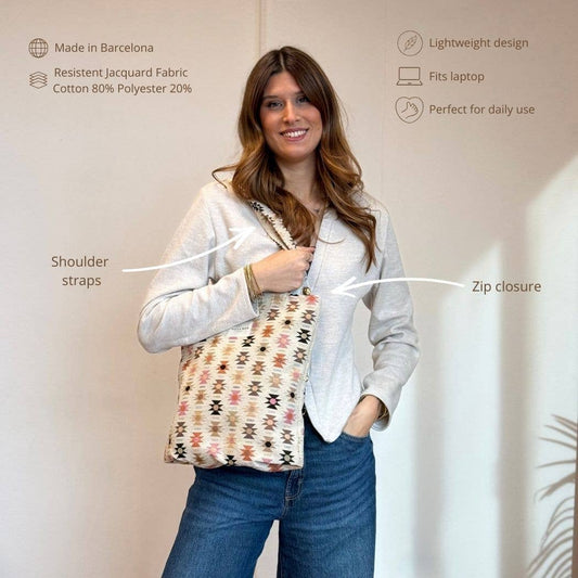 Zippered Bag in Spring Geo - Medium