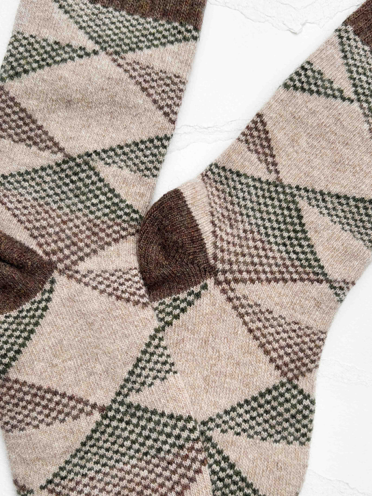Vintage Argyle Wool Blend Cozy Socks