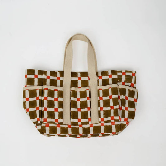 Orange Checkboard Market Tote