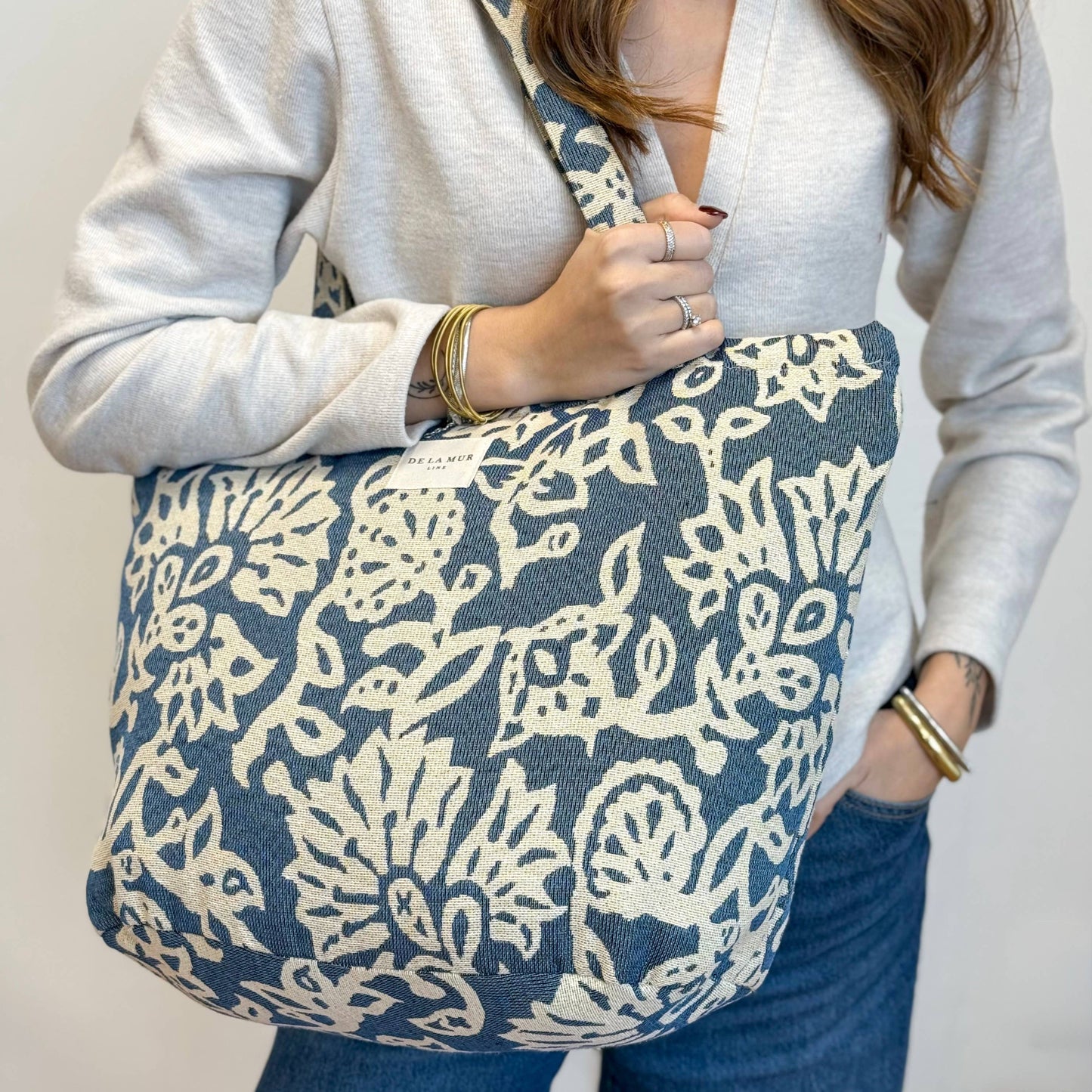 Zippered Bag in Akay - Large