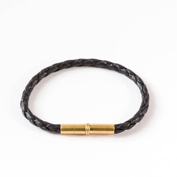 Flint Single Waxed Canvas Bracelet: Brown / Large