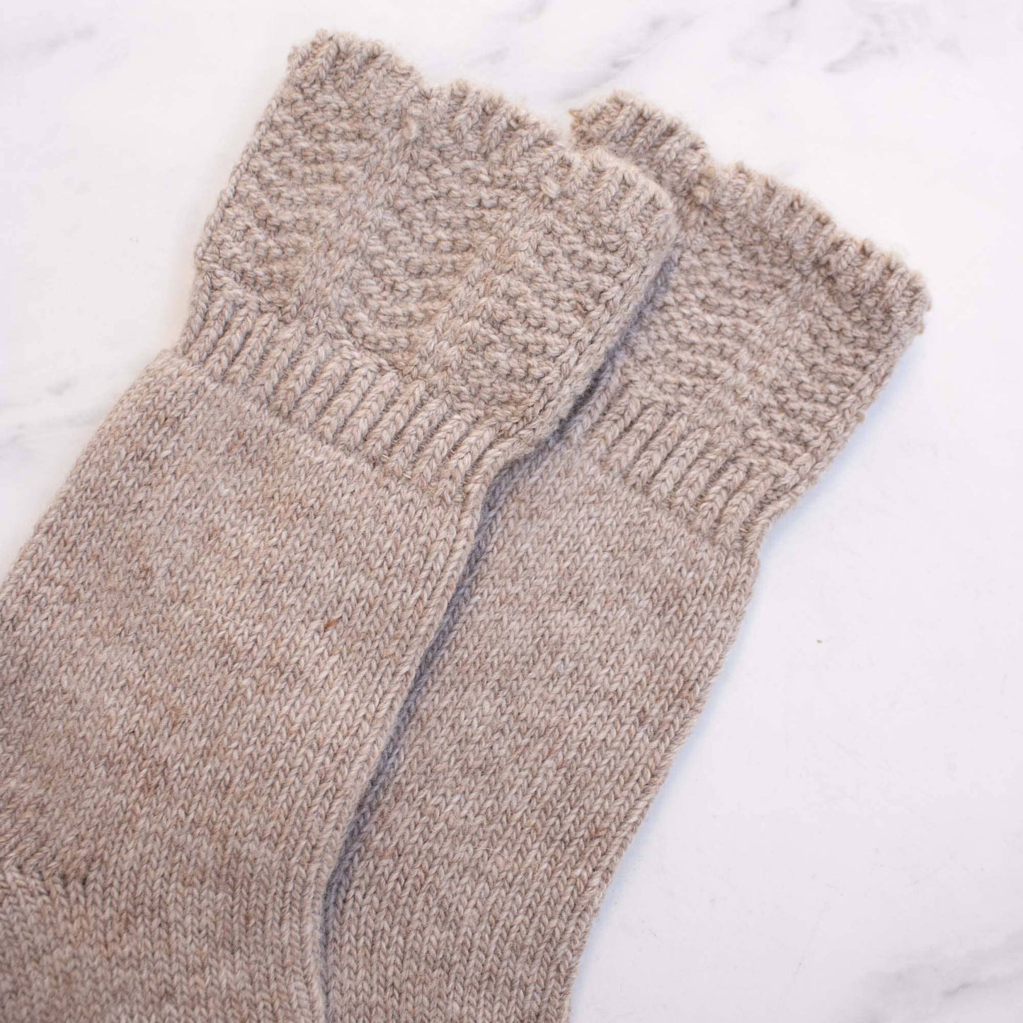 Charlotte Combed Wool and Cashmere Socks: Mocha