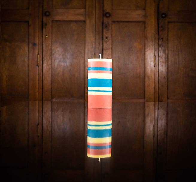 British Colour Standard Pillar Candles - Jasmine, Rust and Petrol