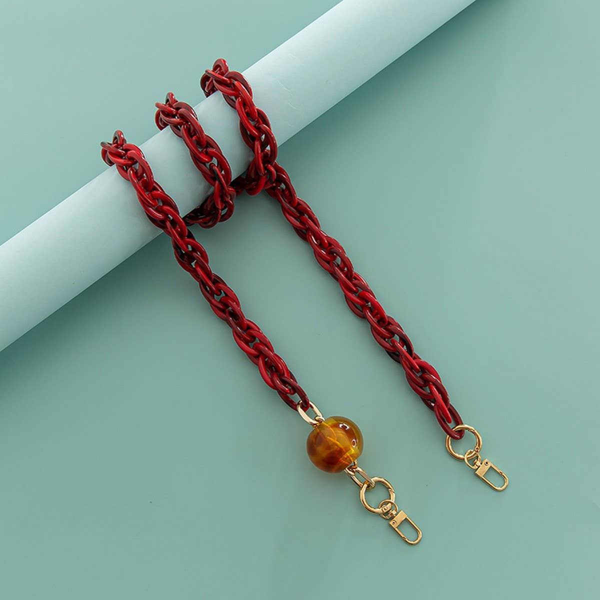 Acrylic Large Lantern Beads Bag Chain - 3 colors