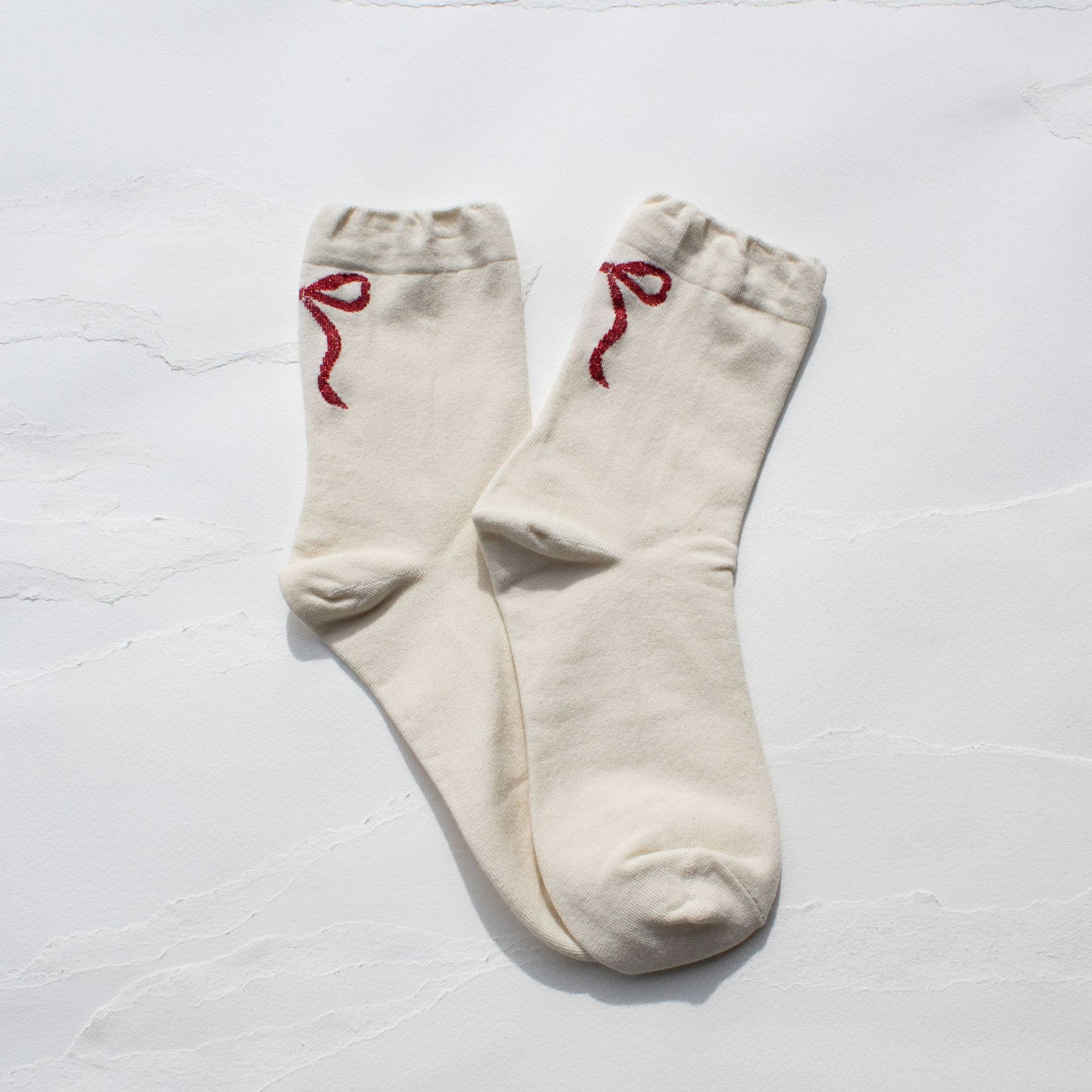 Holiday Ribbon Bow Socks