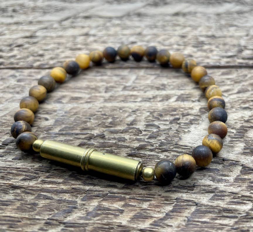 Flint Beaded Single Bracelet: Tiger Eye / Medium