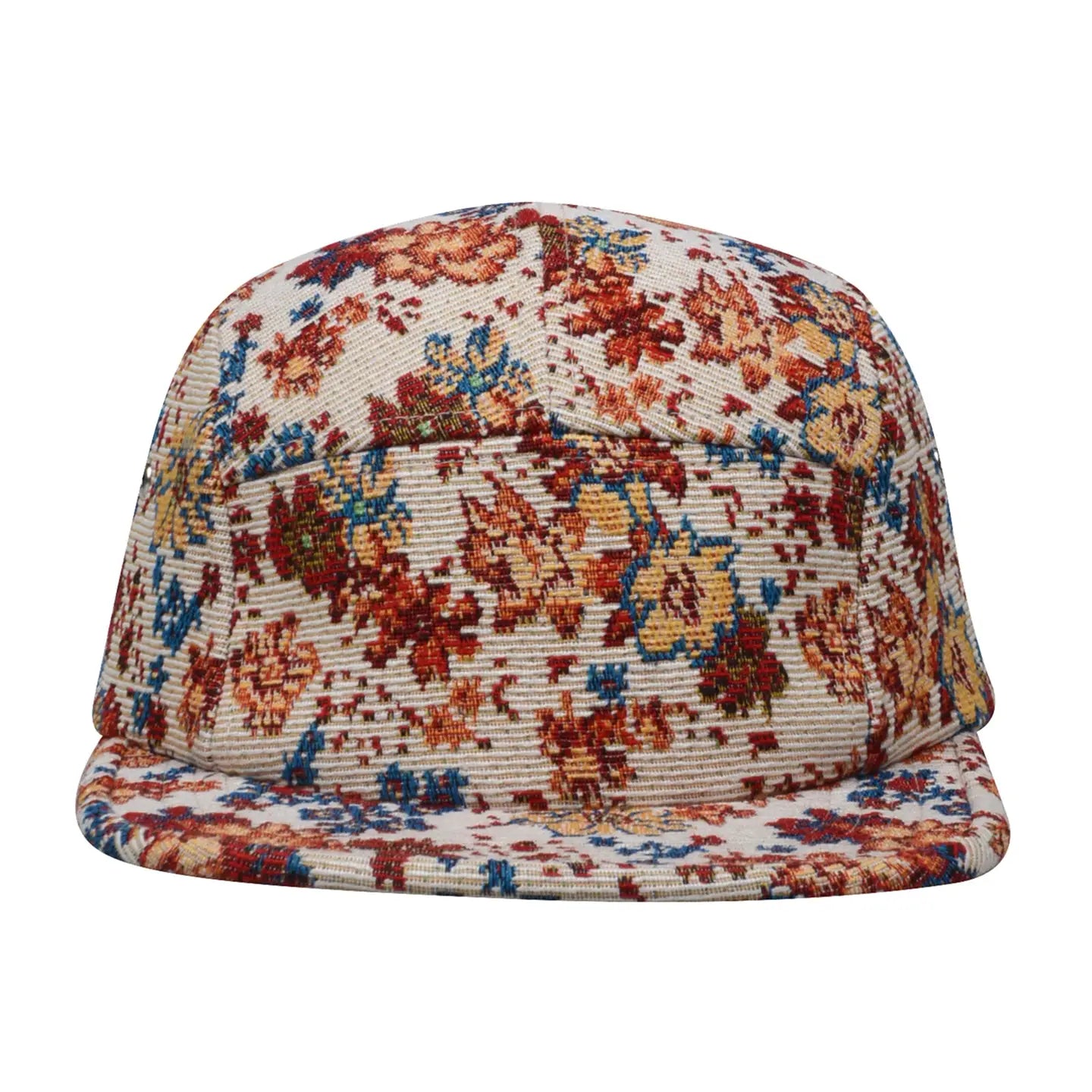 Hatphile Jacquard Floral Pattern 5 Panel Hat Camp Cap