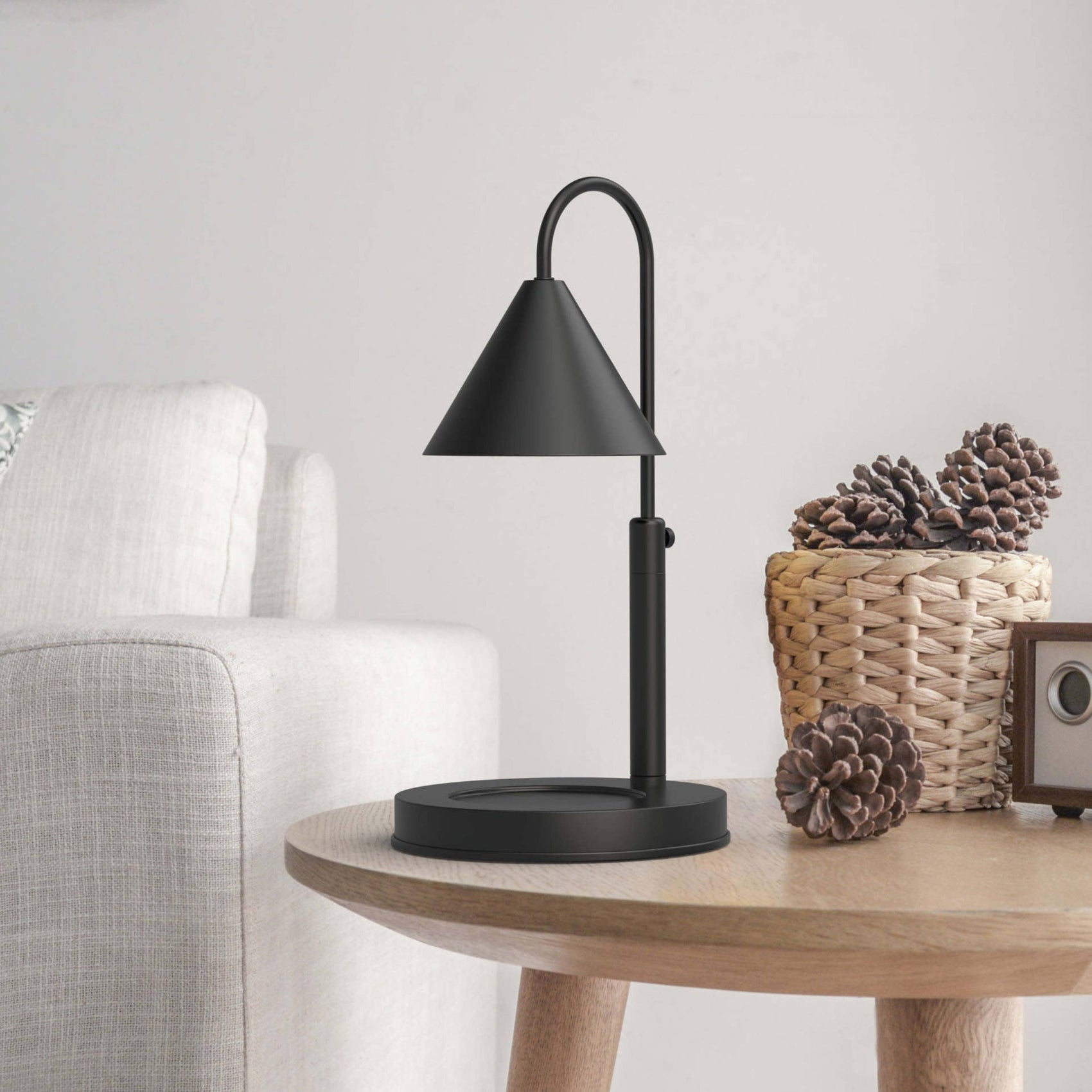 Adjustable Candle Warmer lamp with Dimmer and Timer : Black