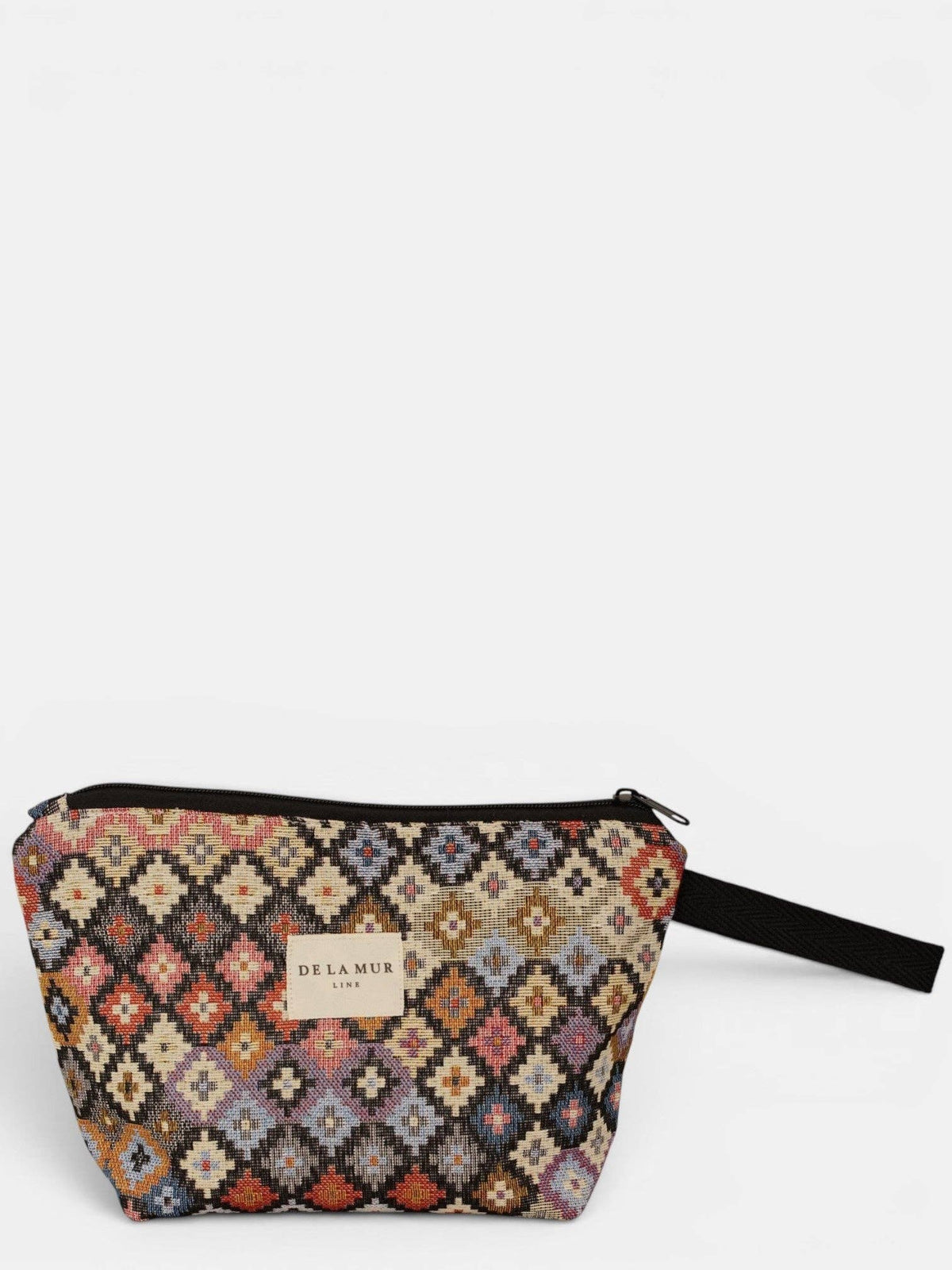 Geometric Jacquard Large Makeup Bag – Multicolor (Ore)