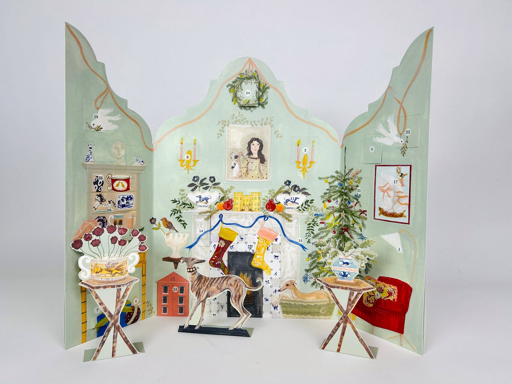 Festive Dutch Gable Advent Calendar - Polly Fern