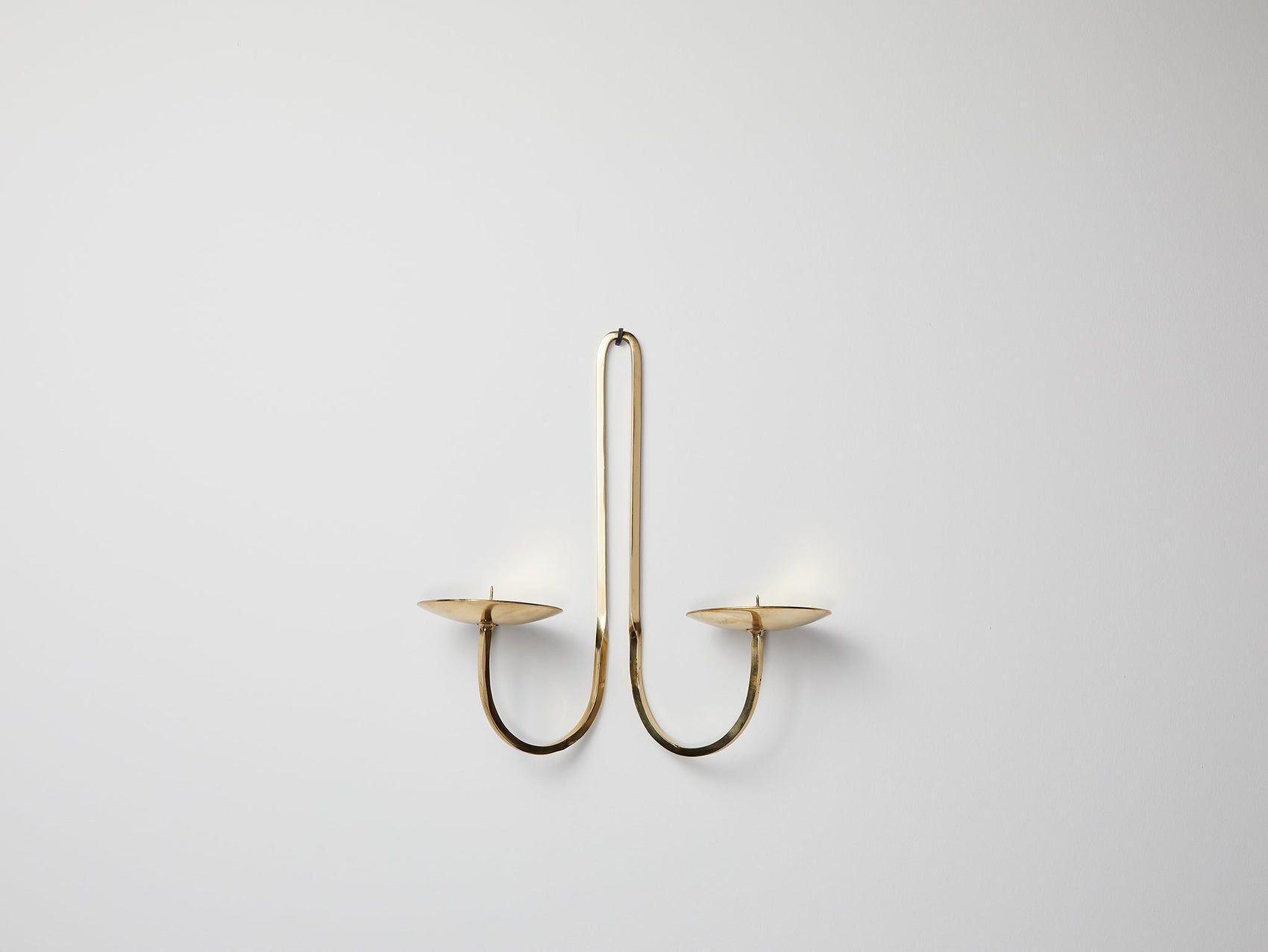 Polished Brass Candle Sconce -  Double