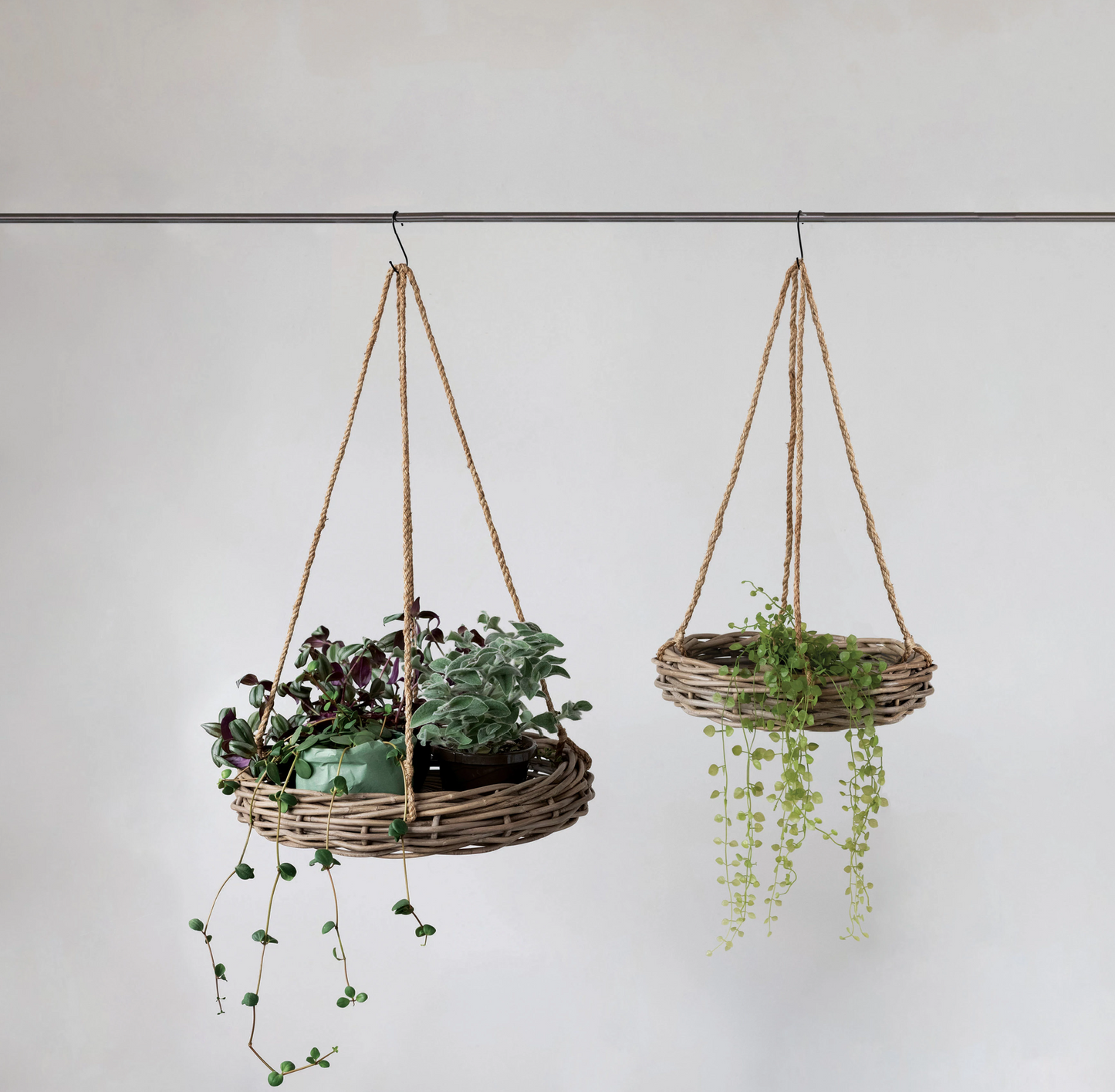 Hand-Woven Hanging Rattan Baskets