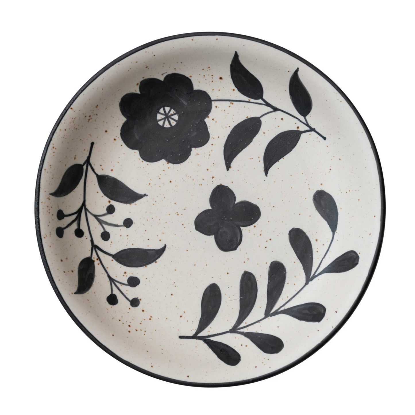 Folk Art Stoneware Serving Bowl
