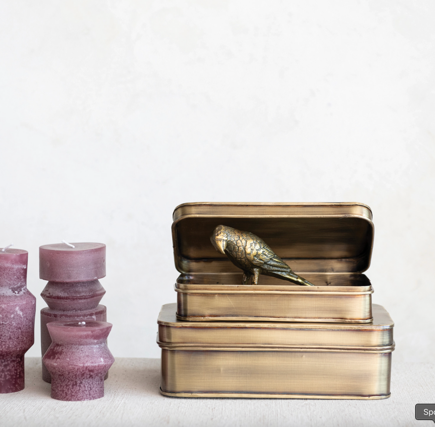 Brass Metal Boxes - Set of 2
