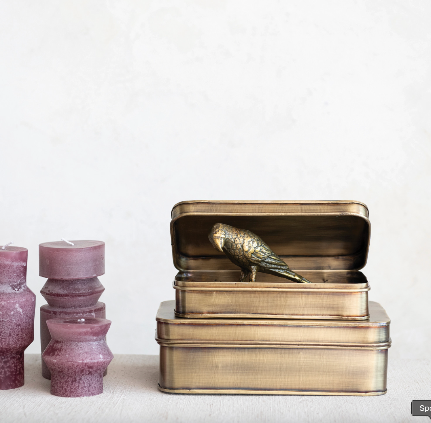 Brass Metal Boxes - Set of 2