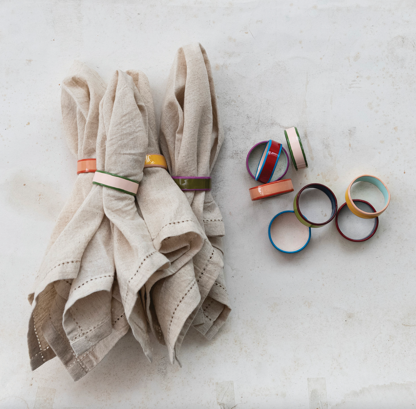 Enameled Napkin Rings - 6 Colors