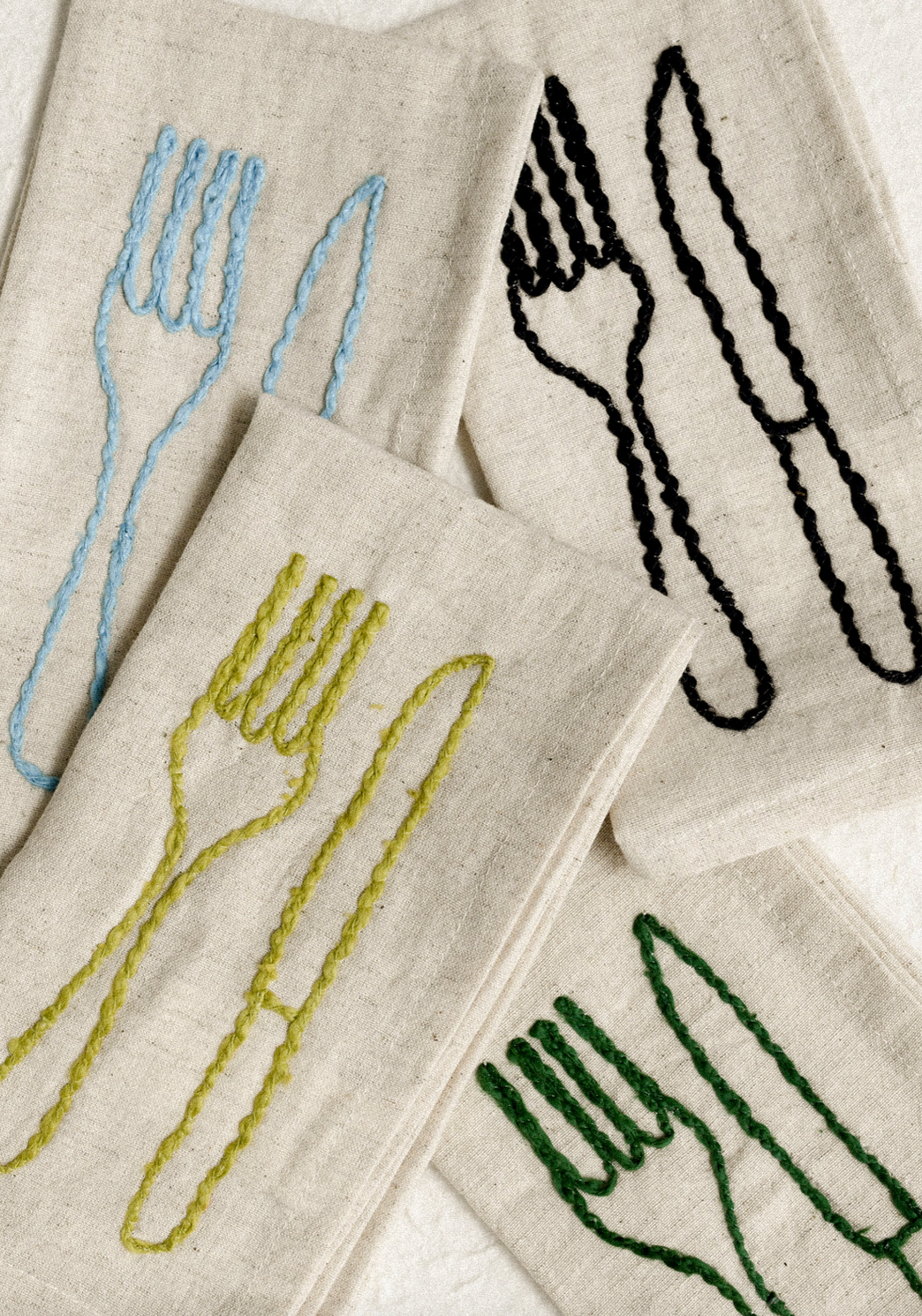 Embroidered Utensil Napkins - Set of 4