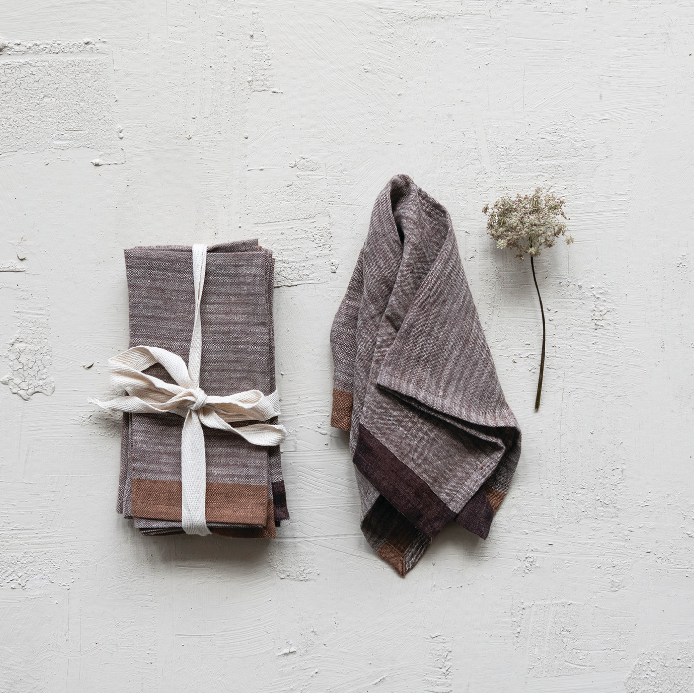 Striped Linen Napkins - Set of 4