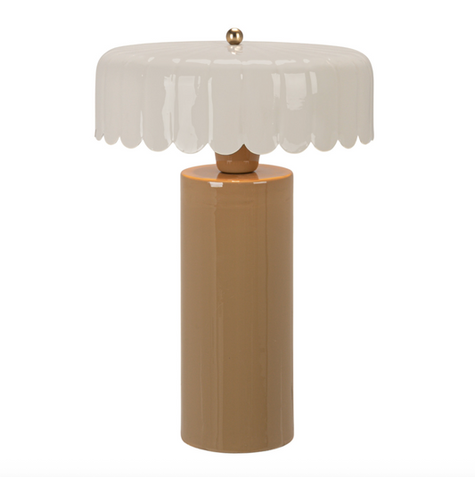 Enameled Table Lamp - Olive