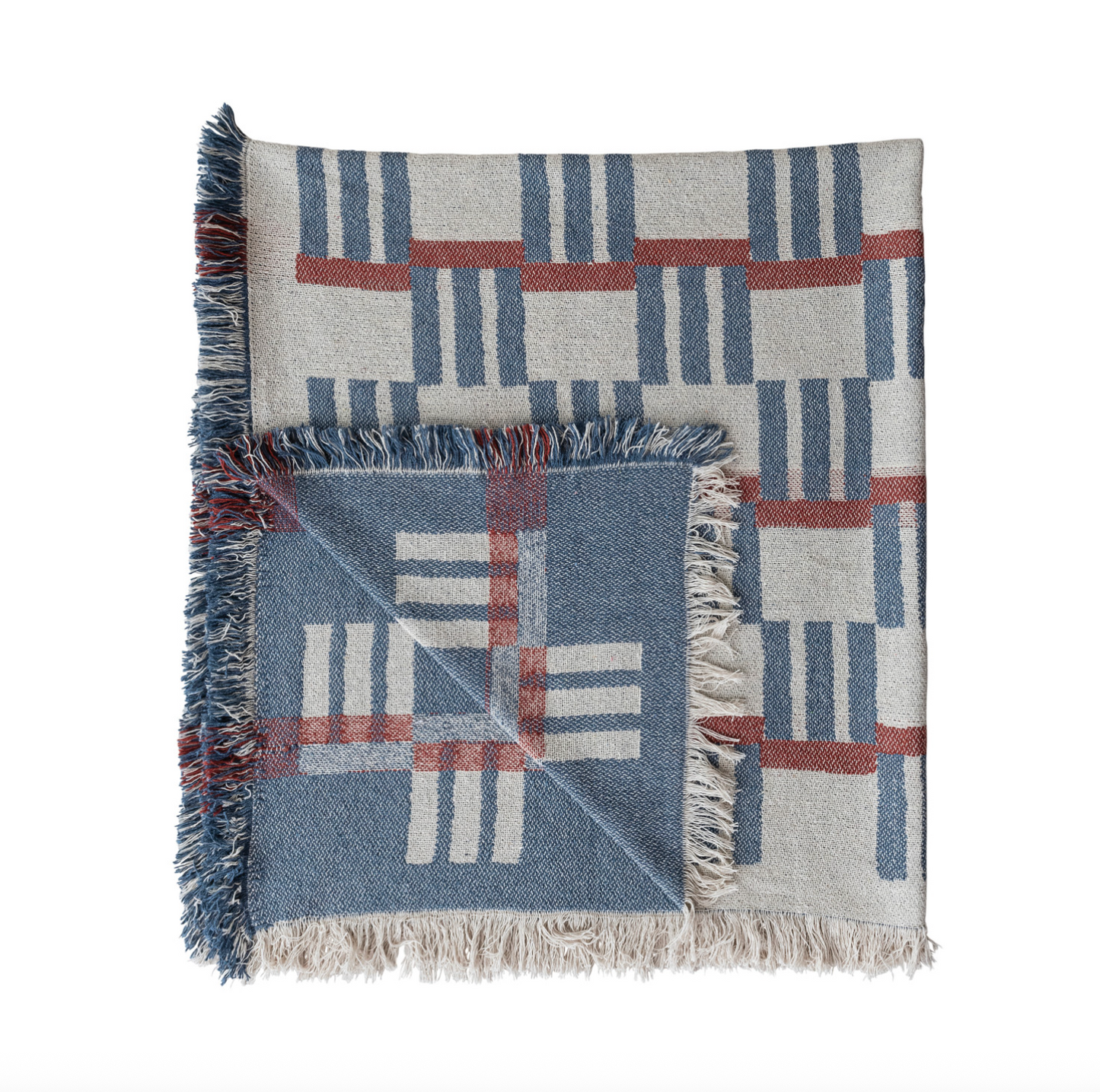 Woven Cotton Blend Jacquard Throw