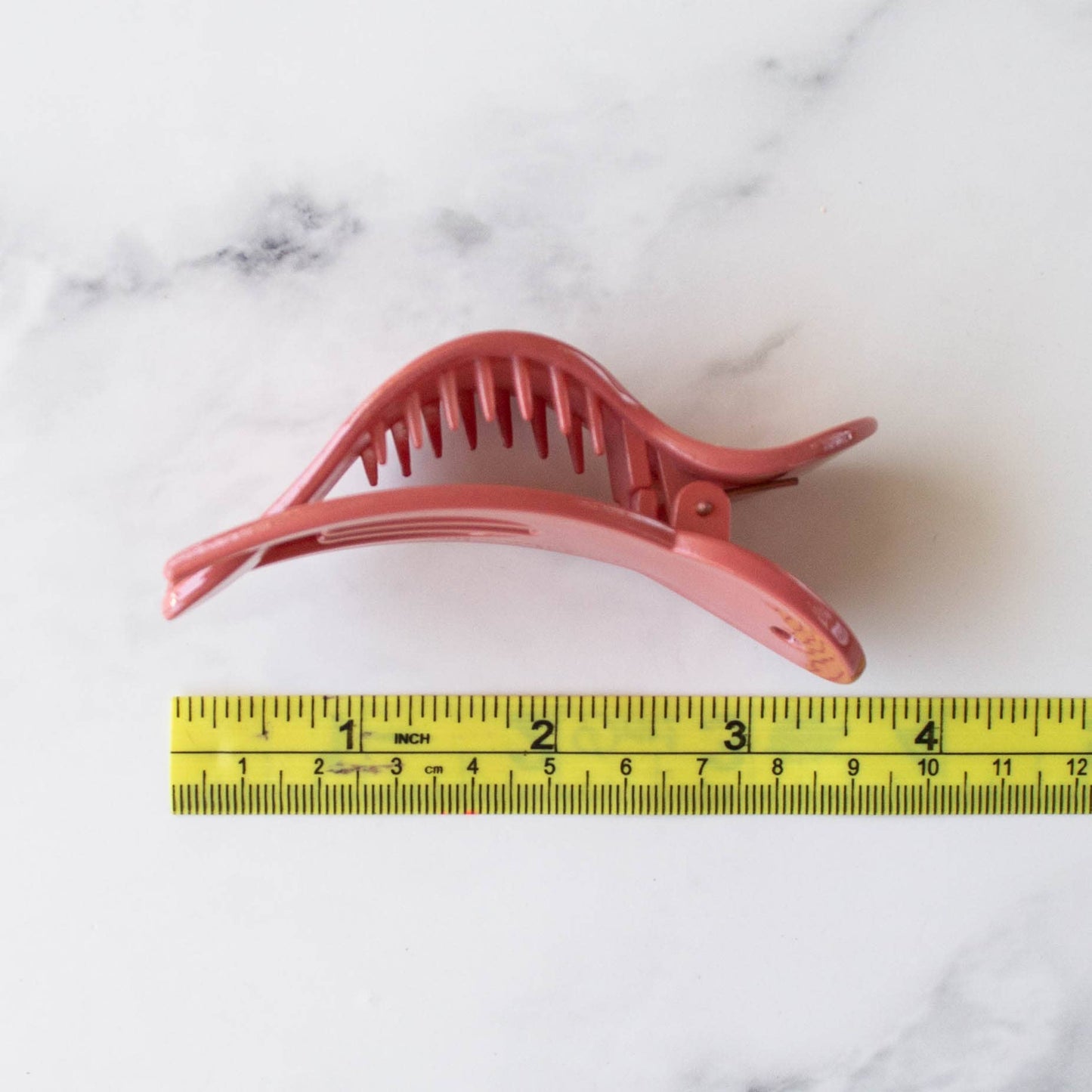 Glossy Bonnie Side Hair Claw Clip: Coral Brick