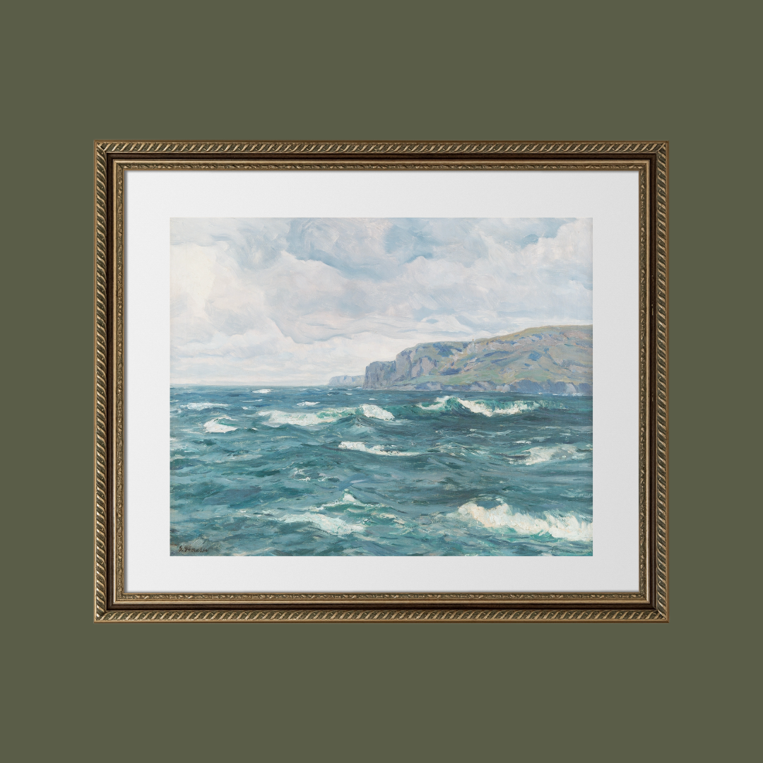 North Sea Coast Antique Art Print
