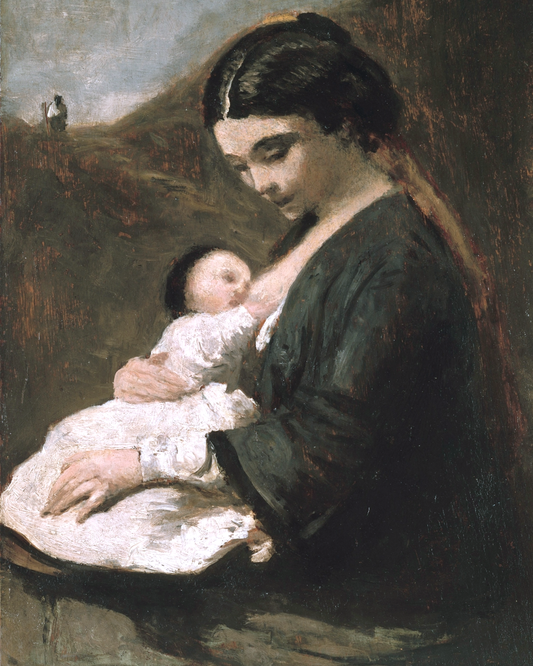 Mother and Child Antique Art Print