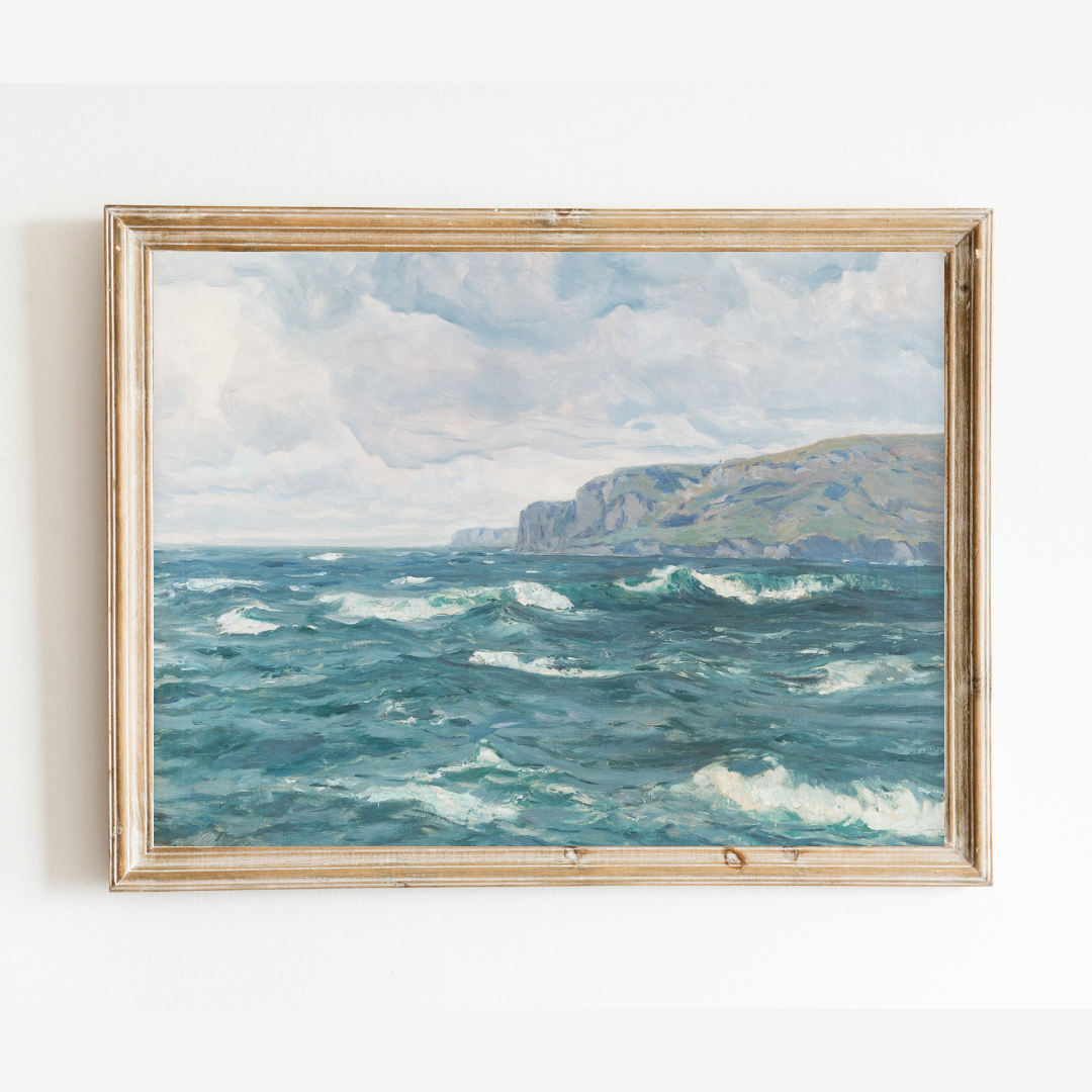 North Sea Coast Antique Art Print