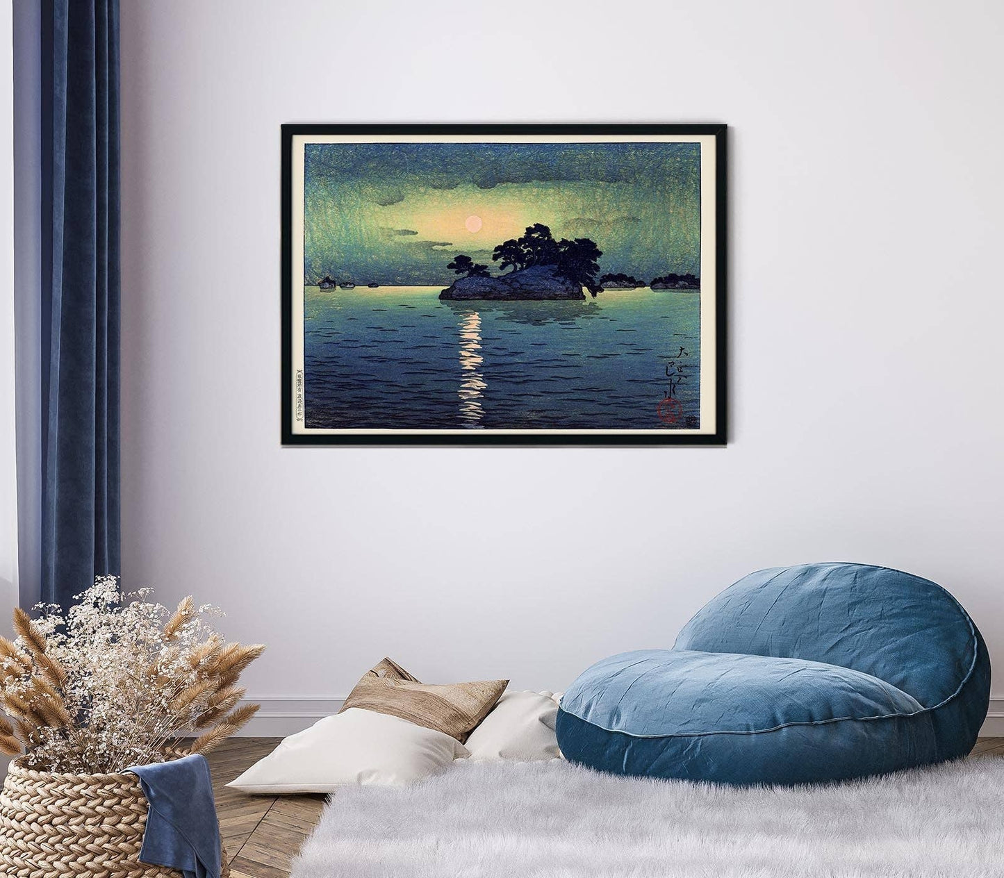 Matsushima in Moonlight by Hasui: 8x10 Inches