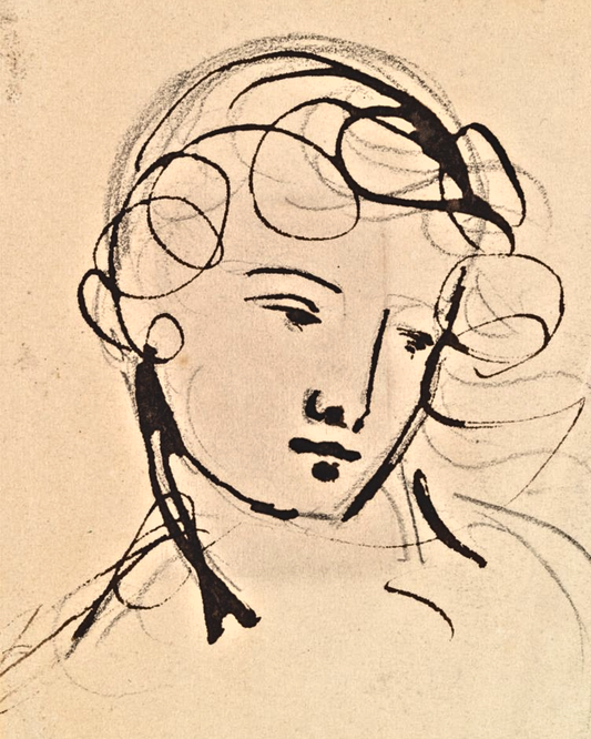 Portrait Study Antique Art Print