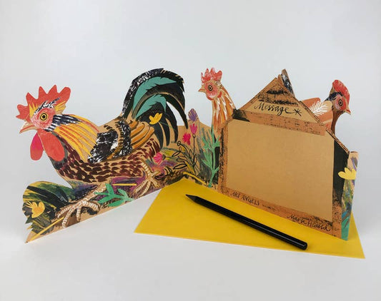 Chickens Collage Card - Mark Hearld