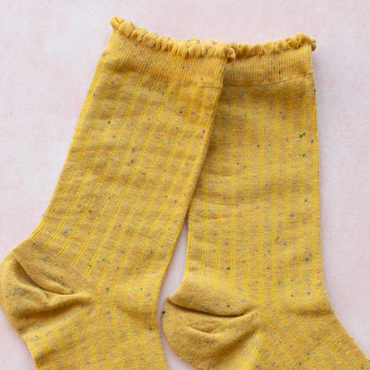 Confetti Solid Socks: Mustard