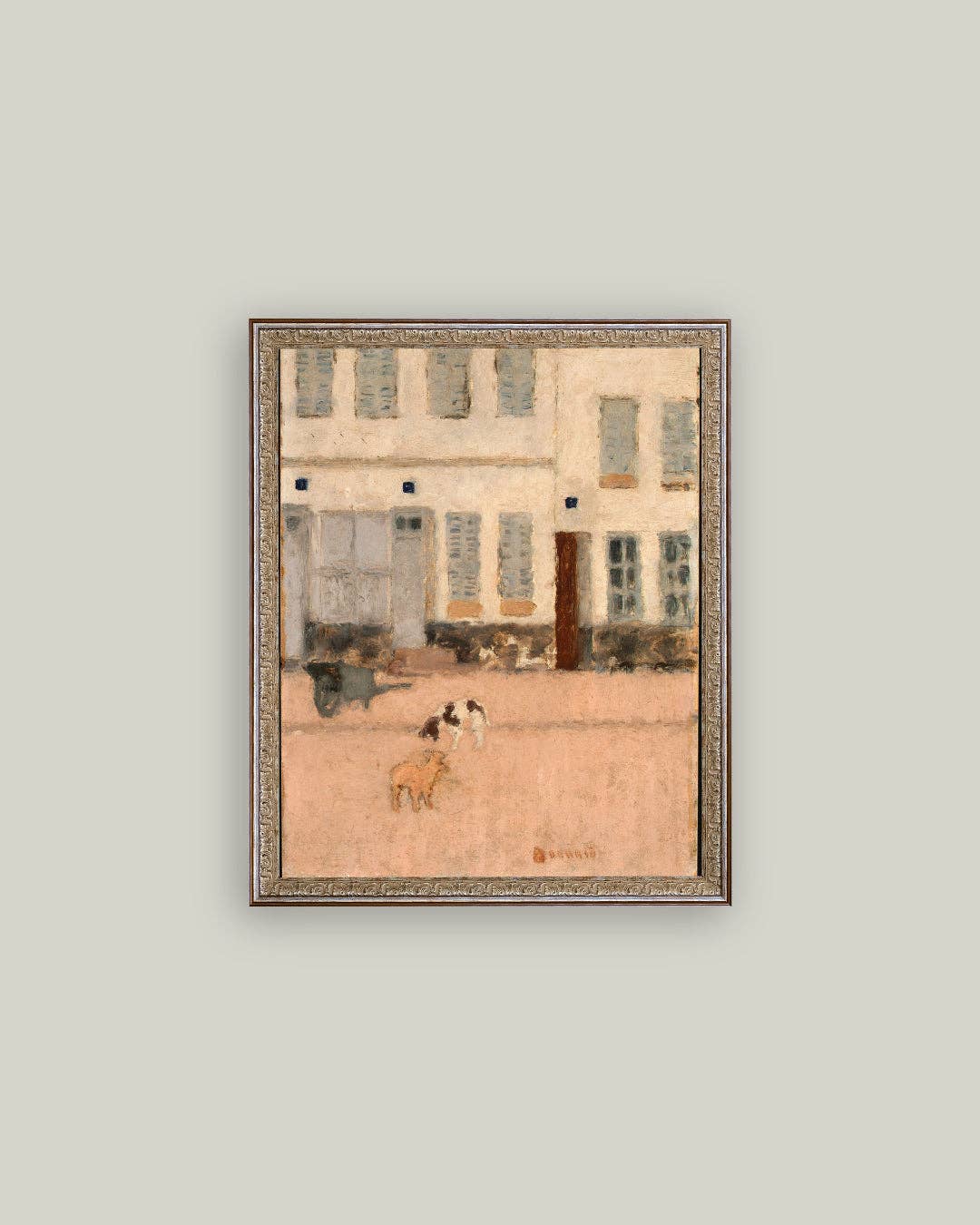Two Dogs in Deserted Street: 12x16
