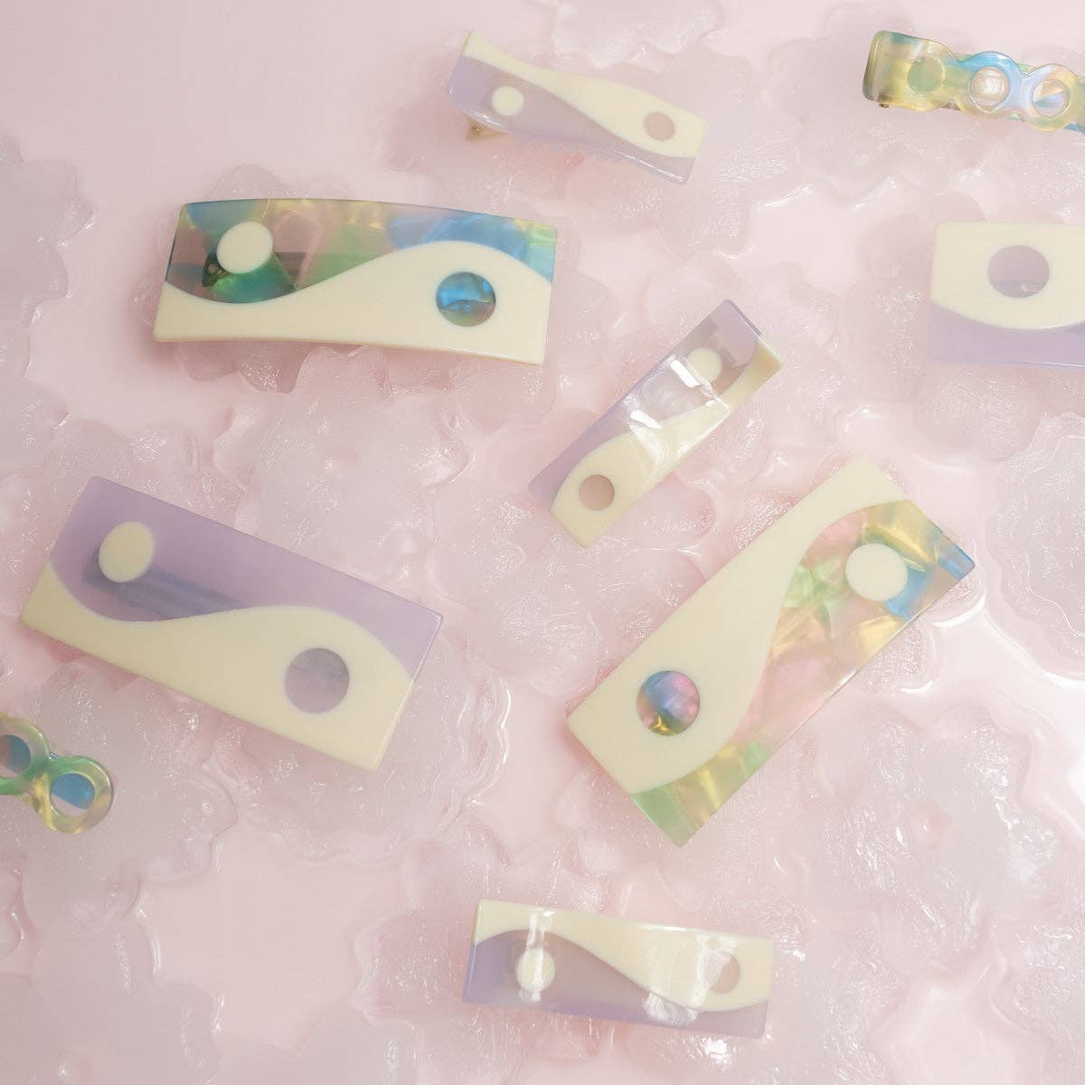 Candy Color Acetate Yin Yang French Barrette